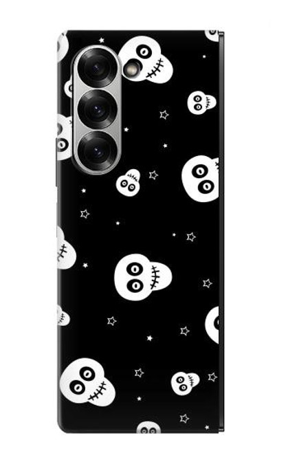 S3261 Smile Skull Halloween Pattern Hülle Schutzhülle Taschen für Samsung Galaxy Z Fold 6