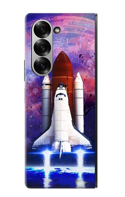 S3913 Colorful Nebula Space Shuttle Hülle Schutzhülle Taschen für Samsung Galaxy Z Fold 6