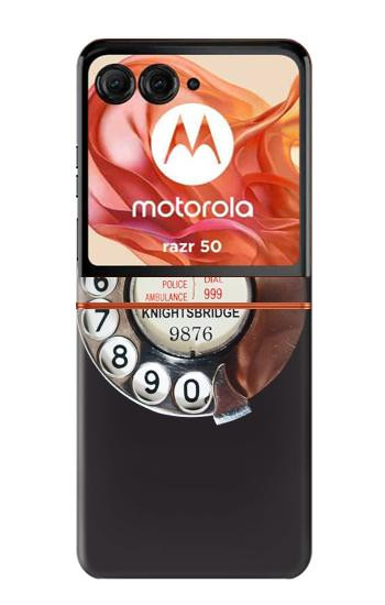 S0059 Retro Rotary Phone Dial On Hülle Schutzhülle Taschen für Motorola Razr 70,60,50, Razr (2026, 2025, 2024)