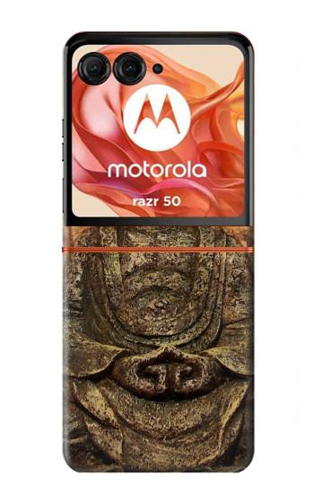 S0344 Buddha Rock Carving Hülle Schutzhülle Taschen für Motorola Razr 70,60,50, Razr (2026, 2025, 2024)