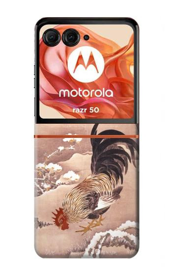 S1332 Ito Jakuchu Rooster Hülle Schutzhülle Taschen für Motorola Razr 70,60,50, Razr (2026, 2025, 2024)