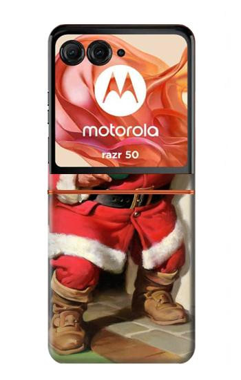 S1417 Santa Claus Merry Xmas Hülle Schutzhülle Taschen für Motorola Razr 70,60,50, Razr (2026, 2025, 2024)