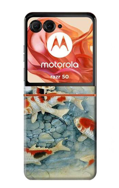 S1654 Koi Carp Fish Art Painting Hülle Schutzhülle Taschen für Motorola Razr 50