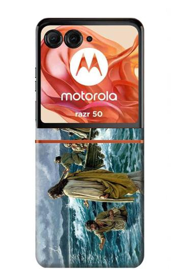 S1722 Jesus Walk on The Sea Hülle Schutzhülle Taschen für Motorola Razr 70,60,50, Razr (2026, 2025, 2024)