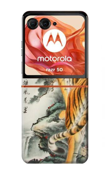 S1934 Chinese Tiger Painting Hülle Schutzhülle Taschen für Motorola Razr 70,60,50, Razr (2026, 2025, 2024)