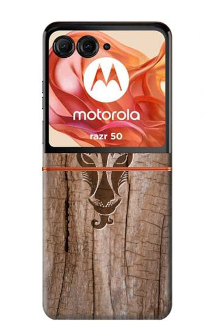 S2183 Goat Wood Graphic Printed Hülle Schutzhülle Taschen für Motorola Razr 50