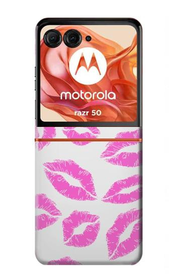 S2214 Pink Lips Kisses Hülle Schutzhülle Taschen für Motorola Razr 70,60,50, Razr (2026, 2025, 2024)