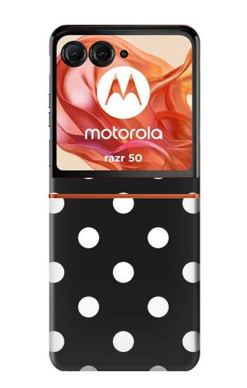 S2299 Black Polka Dots Hülle Schutzhülle Taschen für Motorola Razr 70,60,50, Razr (2026, 2025, 2024)