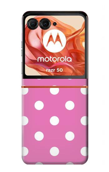 S2358 Pink Polka Dots Hülle Schutzhülle Taschen für Motorola Razr 70,60,50, Razr (2026, 2025, 2024)