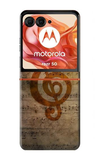 S2368 Sheet Music Notes Hülle Schutzhülle Taschen für Motorola Razr 70,60,50, Razr (2026, 2025, 2024)