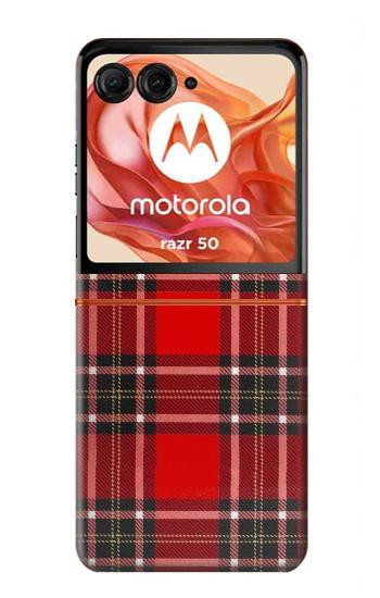 S2374 Tartan Red Pattern Hülle Schutzhülle Taschen für Motorola Razr 70,60,50, Razr (2026, 2025, 2024)