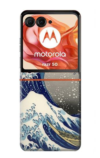 S2389 Hokusai The Great Wave off Kanagawa Hülle Schutzhülle Taschen für Motorola Razr 70,60,50, Razr (2026, 2025, 2024)