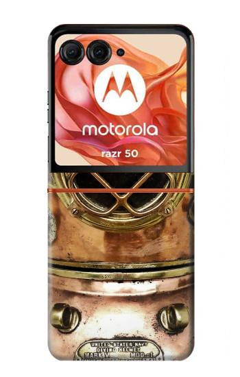 S2412 Vintage Deep Sea Diving Helmet Hülle Schutzhülle Taschen für Motorola Razr 70,60,50, Razr (2026, 2025, 2024)