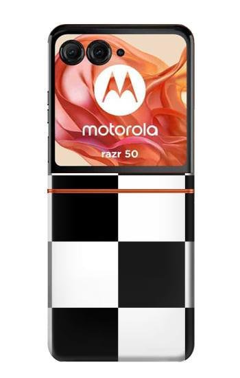 S2492 Black and White Check Hülle Schutzhülle Taschen für Motorola Razr 70,60,50, Razr (2026, 2025, 2024)