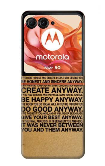 S2513 Mother Teresa Anyway Quotes Hülle Schutzhülle Taschen für Motorola Razr 70,60,50, Razr (2026, 2025, 2024)