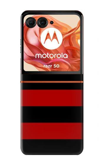 S2638 Black and Red Striped Hülle Schutzhülle Taschen für Motorola Razr 70,60,50, Razr (2026, 2025, 2024)