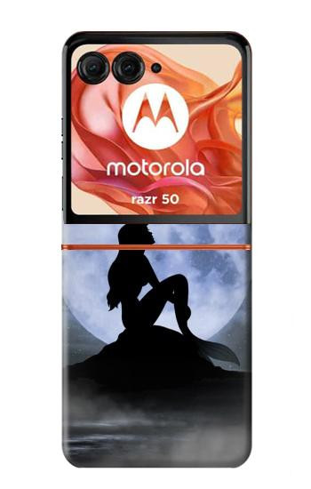 S2668 Mermaid Silhouette Moon Night Hülle Schutzhülle Taschen für Motorola Razr 70,60,50, Razr (2026, 2025, 2024)