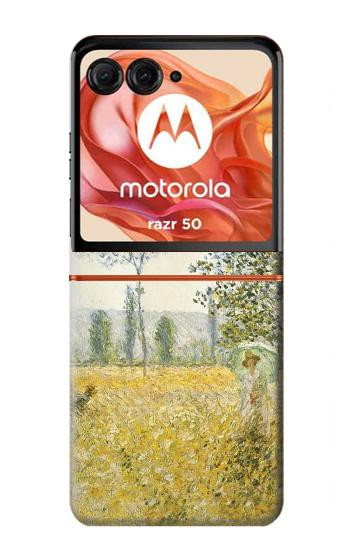 S2682 Claude Monet Fields In Spring Hülle Schutzhülle Taschen für Motorola Razr 70,60,50, Razr (2026, 2025, 2024)