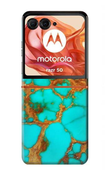 S2688 Aqua Copper Turquoise Gemstone Graphic Hülle Schutzhülle Taschen für Motorola Razr 70,60,50, Razr (2026, 2025, 2024)