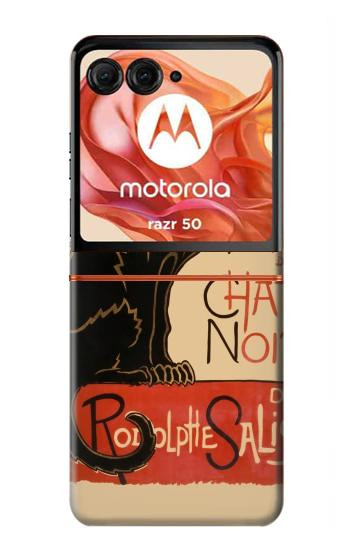 S2739 Chat Noir Black Cat Vintage Hülle Schutzhülle Taschen für Motorola Razr 70,60,50, Razr (2026, 2025, 2024)