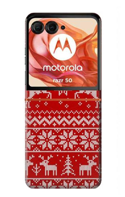 S2835 Christmas Reindeer Knitted Pattern Hülle Schutzhülle Taschen für Motorola Razr 50