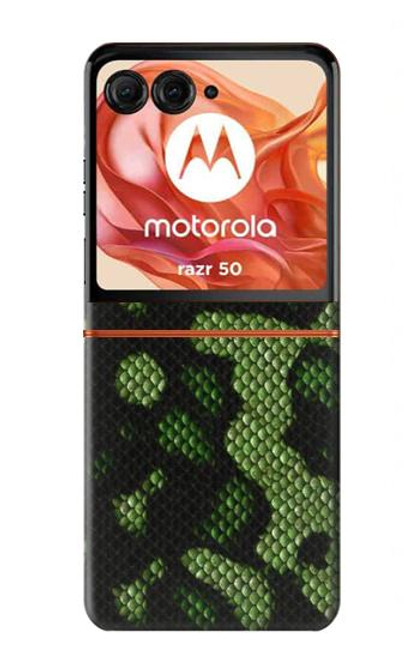S2877 Green Snake Skin Graphic Printed Hülle Schutzhülle Taschen für Motorola Razr 50