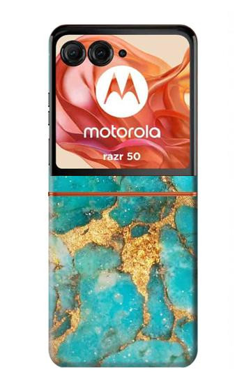 S2906 Aqua Turquoise Stone Hülle Schutzhülle Taschen für Motorola Razr 70,60,50, Razr (2026, 2025, 2024)
