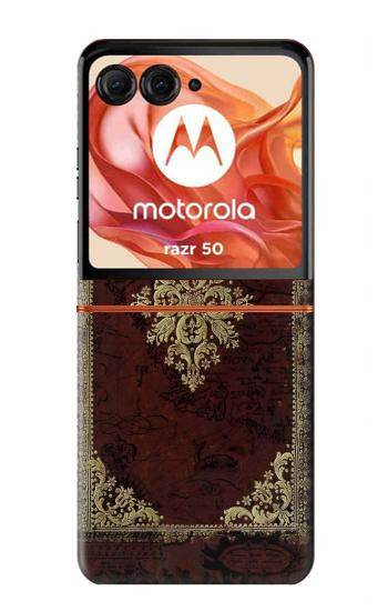 S3014 Vintage Map Book Cover Hülle Schutzhülle Taschen für Motorola Razr 70,60,50, Razr (2026, 2025, 2024)
