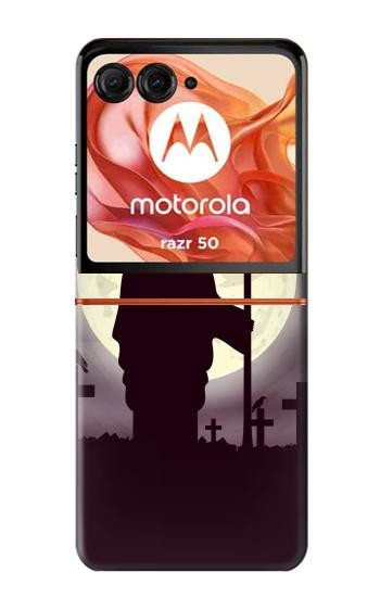 S3262 Grim Reaper Night Moon Cemetery Hülle Schutzhülle Taschen für Motorola Razr 70,60,50, Razr (2026, 2025, 2024)