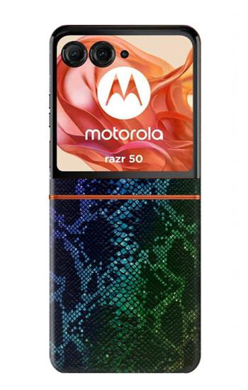 S3366 Rainbow Python Skin Graphic Print Hülle Schutzhülle Taschen für Motorola Razr 70,60,50, Razr (2026, 2025, 2024)
