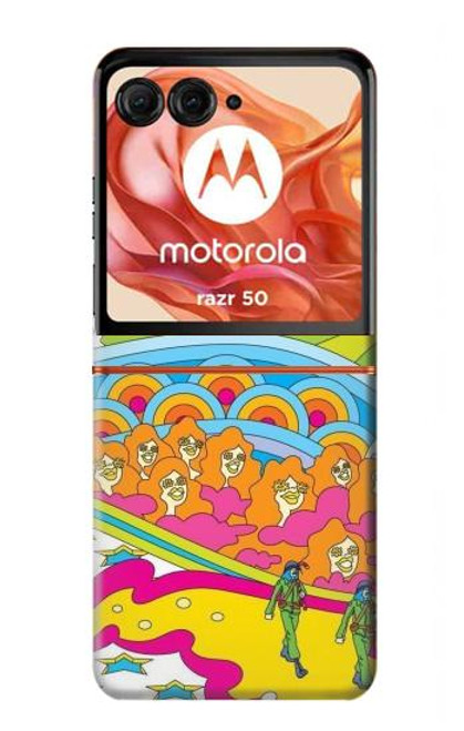 S3407 Hippie Art Hülle Schutzhülle Taschen für Motorola Razr 50
