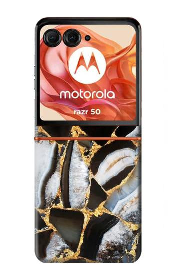 S3419 Gold Marble Graphic Print Hülle Schutzhülle Taschen für Motorola Razr 70,60,50, Razr (2026, 2025, 2024)