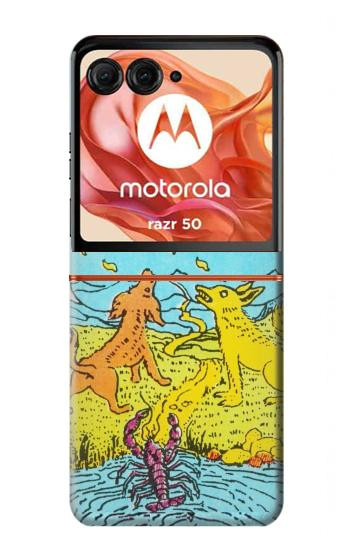S3435 Tarot Card Moon Hülle Schutzhülle Taschen für Motorola Razr 70,60,50, Razr (2026, 2025, 2024)
