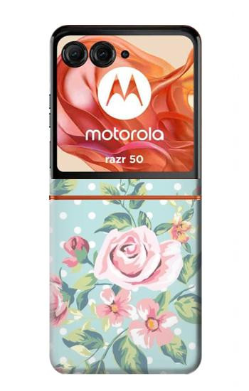 S3494 Vintage Rose Polka Dot Hülle Schutzhülle Taschen für Motorola Razr 70,60,50, Razr (2026, 2025, 2024)