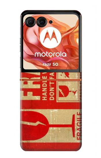 S3552 Vintage Fragile Label Art Hülle Schutzhülle Taschen für Motorola Razr 70,60,50, Razr (2026, 2025, 2024)