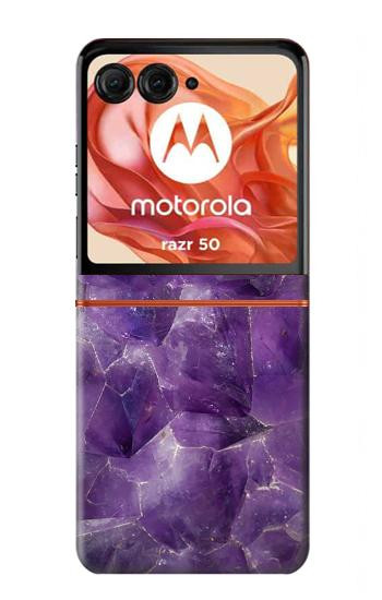 S3713 Purple Quartz Amethyst Graphic Printed Hülle Schutzhülle Taschen für Motorola Razr 70,60,50, Razr (2026, 2025, 2024)