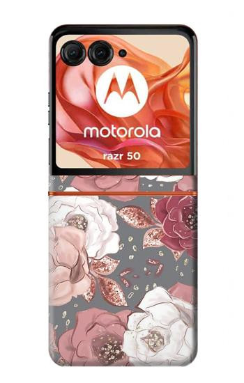 S3716 Rose Floral Pattern Hülle Schutzhülle Taschen für Motorola Razr 70,60,50, Razr (2026, 2025, 2024)