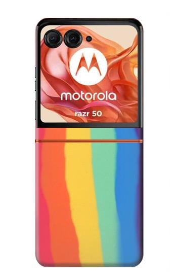 S3799 Cute Vertical Watercolor Rainbow Hülle Schutzhülle Taschen für Motorola Razr 70,60,50, Razr (2026, 2025, 2024)