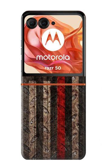 S3804 Fire Fighter Metal Red Line Flag Graphic Hülle Schutzhülle Taschen für Motorola Razr 70,60,50, Razr (2026, 2025, 2024)