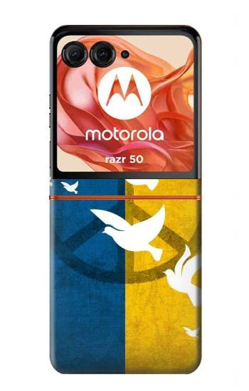 S3857 Peace Dove Ukraine Flag Hülle Schutzhülle Taschen für Motorola Razr 70,60,50, Razr (2026, 2025, 2024)