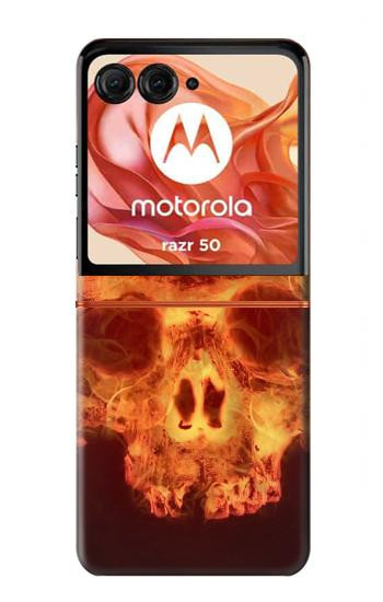 S3881 Fire Skull Hülle Schutzhülle Taschen für Motorola Razr 70,60,50, Razr (2026, 2025, 2024)