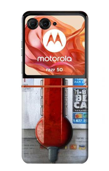 S3925 Collage Vintage Pay Phone Hülle Schutzhülle Taschen für Motorola Razr 70,60,50, Razr (2026, 2025, 2024)