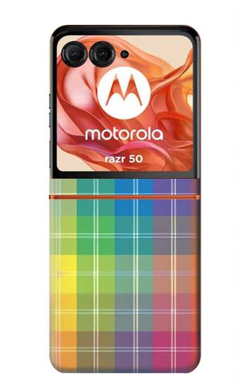 S3942 LGBTQ Rainbow Plaid Tartan Hülle Schutzhülle Taschen für Motorola Razr 70,60,50, Razr (2026, 2025, 2024)