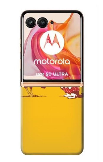 S1093 Rooster and Cat Joke Hülle Schutzhülle Taschen für Motorola Razr 50 Ultra