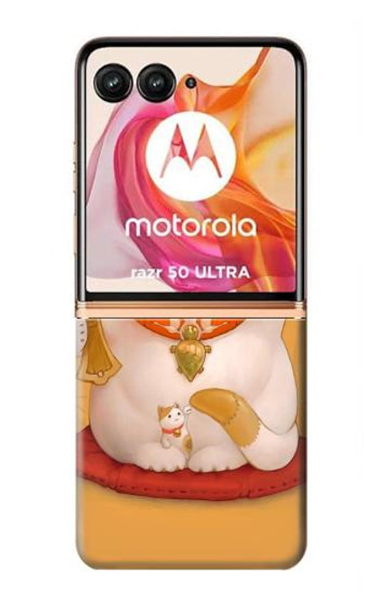 S1217 Maneki Neko Lucky Cat Hülle Schutzhülle Taschen für Motorola Razr 50 Ultra