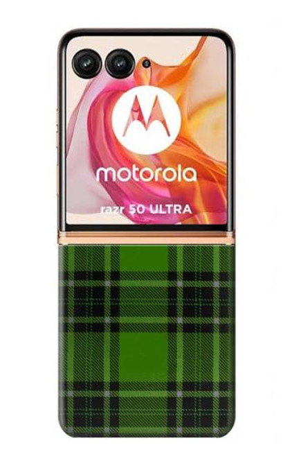 S2373 Tartan Green Pattern Hülle Schutzhülle Taschen für Motorola Razr 50 Ultra