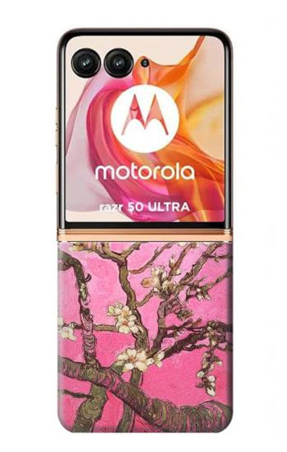 S2449 Pink Blossoming Almond Tree Van Gogh Hülle Schutzhülle Taschen für Motorola Razr 50 Ultra