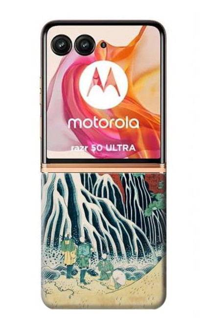 S2491 Hokusai Kirifuri Waterfall at Kurokami Hülle Schutzhülle Taschen für Motorola Razr 50 Ultra