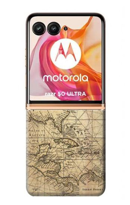 S2506 Exploration North America Map Hülle Schutzhülle Taschen für Motorola Razr 50 Ultra