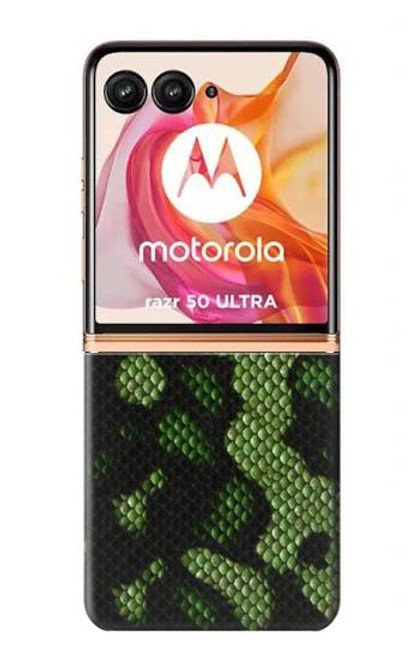 S2877 Green Snake Skin Graphic Printed Hülle Schutzhülle Taschen für Motorola Razr 50 Ultra